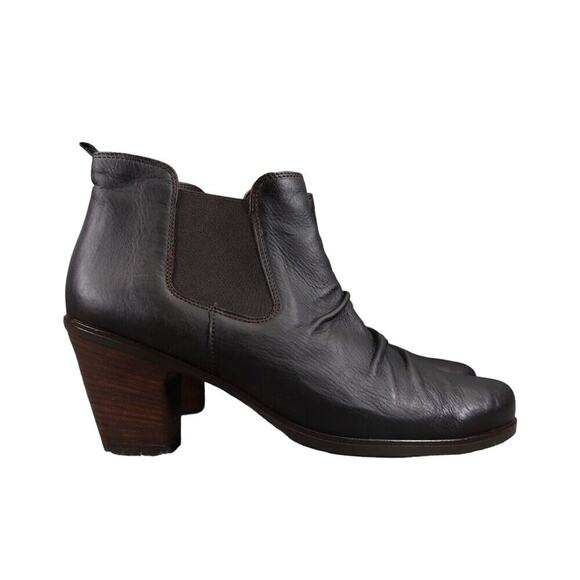 Paul Green Shoes Womens 9 Bootie Block Heel Chelsea Slouch Leather Classic Black - Picture 16 of 16